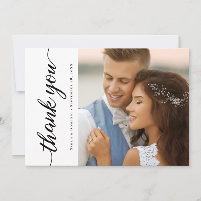 Minimalistisches Skriptbudget Hochzeiten Fotos Einladung (Vorderseite)