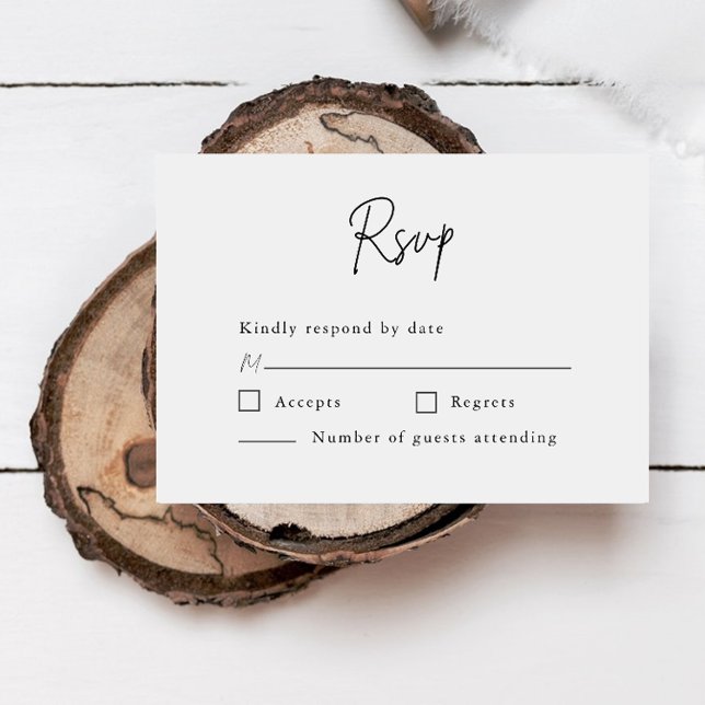 Minimalistisches Skriptformale Hochzeit RSVP Karte (Von Creator hochgeladen)