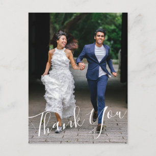 Minimalistisches Skriptüberlagern Hochzeit Danke F Postkarte