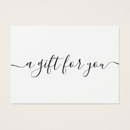 Minimalistisches Skriptweißes Geschenkzertifikat