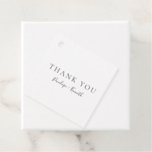 Minimalistisches SkriptWhite Moderne Hochzeit Geschenkanhänger