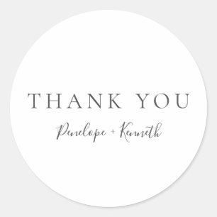 Minimalistisches SkriptWhite Moderne Hochzeit Runder Aufkleber