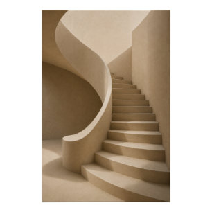 Minimalistisches skulpturales Treppenhaus-Wandkuns Poster