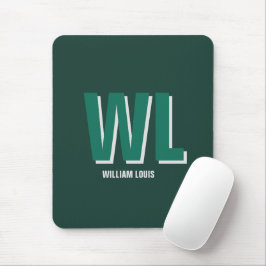 Minimalistisches Smaragdgrün Personalisiertes Mono Mousepad