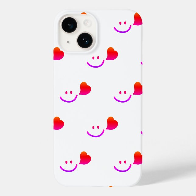 Minimalistisches Smiley-Gesicht iPhone Case - Nied (Rückseite)