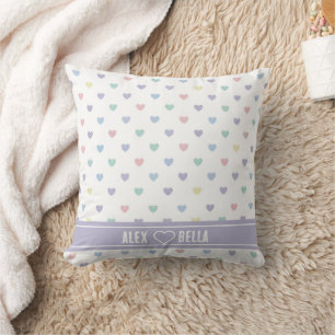 Minimalistisches Soft-Pastell-Herzmuster Personali Kissen