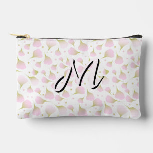 Minimalistisches Soft-Pastell-Rosa-Initial Zubehörtasche