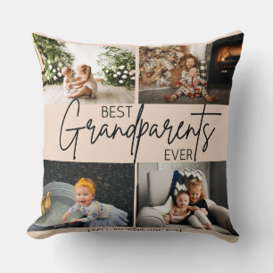 Minimalistisches Soft Pink Best Grandeltern Foto Kissen