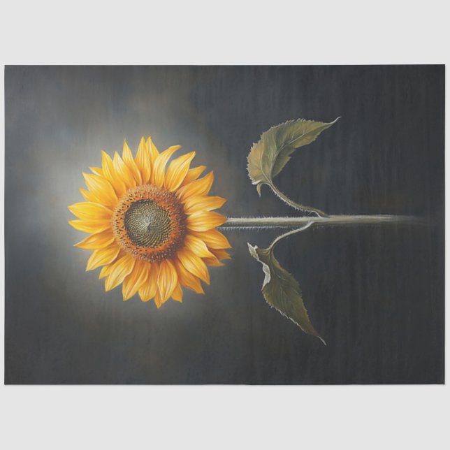 Minimalistisches Sonnenblumengemälde Seidenpapier (Vorderseite)