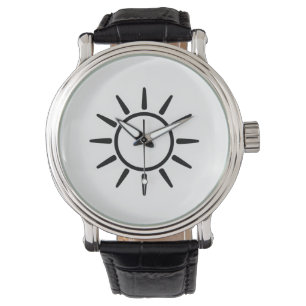 Minimalistisches Sonnensymbol-Wurfkissen Armbanduhr