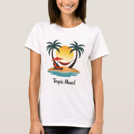 Minimalistisches Sonnenuntergang-T-Shirt mit tropi T-Shirt