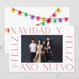 Minimalistisches Spanisches Feliz Navidad Lights F Feiertagskarte