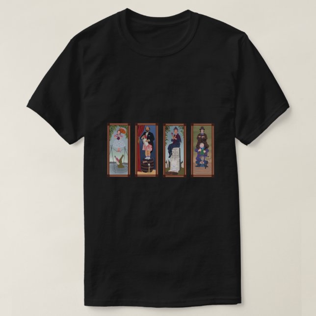 Minimalistisches Spuk Mansion Stretching Room Port T-Shirt (Design vorne)
