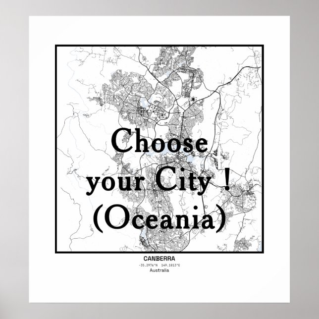 Minimalistisches Stadtkarten-Poster Linienkunst OZ Poster (Vorne)