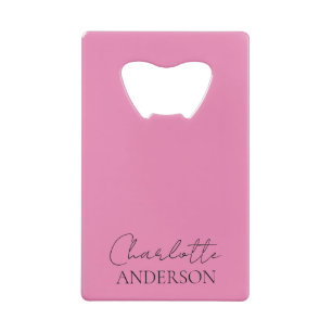 Minimalistisches stilvolles Monogramm Name Rosa  Geldbeutel Flaschenöffner