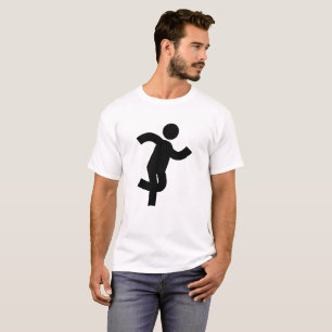 Minimalistisches Stockfigur-Icon-T-Shirt Laufender T-Shirt