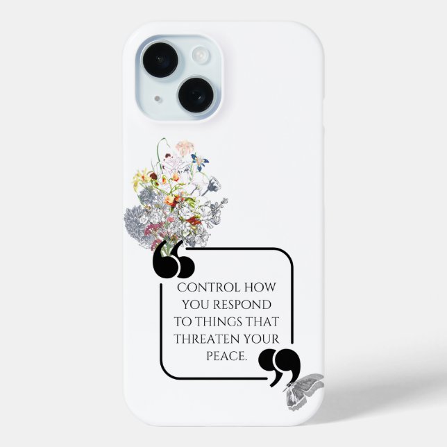Minimalistisches Stoiner PEACE-Illustriertes Zitat Case-Mate iPhone Hülle (Rückseite)