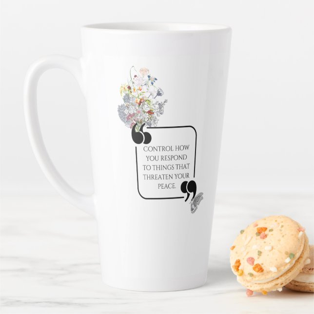 Minimalistisches Stoiner PEACE-Illustriertes Zitat Milchtasse (Beispiel)