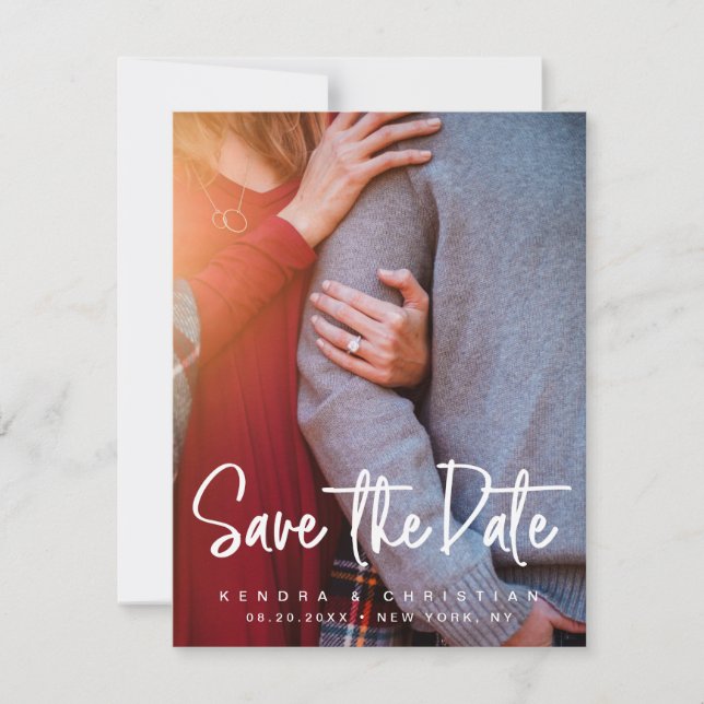 Minimalistisches subtile Save the Date Hochzeitsst Ankündigung (Vorderseite)