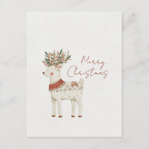 Minimalistisches süßes Rentiere Weihnachten Postkarte