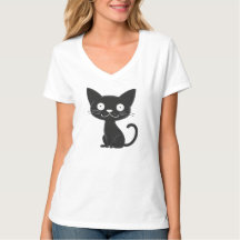 Minimalistisches süßes schwarzes Katzen-Cartoon-Ge