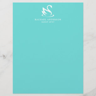 Minimalistisches Swan-Logo auf Robin Egg Blue