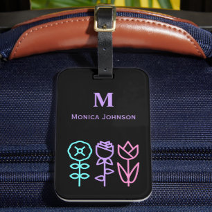 Minimalistisches Symbol für Niedliche Blume, benut Gepäckanhänger
