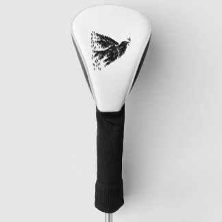 Minimalistisches T-Shirt mit fliegender Friedensta Golf Headcover