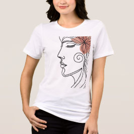 Minimalistisches T-Shirt mit Gesichts-Linienkunst  Tri-Blend Shirt