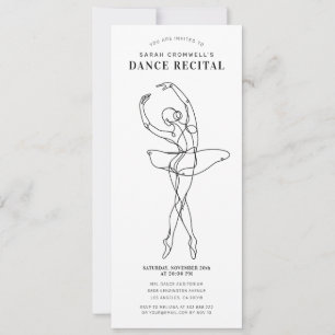 Minimalistisches Tanz-Rezital Elegante Ballerina Einladung