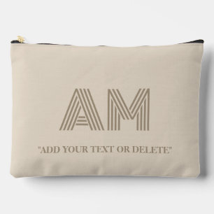 Minimalistisches Taupe-Beige-Geometrisches Eigenes Zubehörtasche