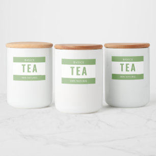 Minimalistisches TEA-Etikett für Behälter Lebensmitteletikett
