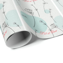 Minimalistisches Teal-Löwenzahnsamen-Geschenkpapie
