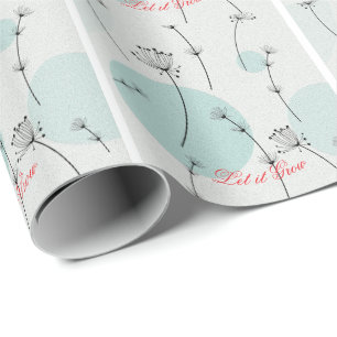 Minimalistisches Teal-Löwenzahnsamen-Geschenkpapie Geschenkpapier