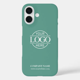 Minimalistisches Teal-Werbeunternehmen-Logo iPhone 16 Hülle