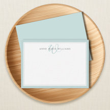 Minimalistisches Teal Zwei-Rahmen-Monogramm