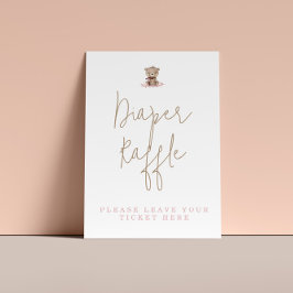 Minimalistisches Teddy Bear Baby Dusche Windelwann Poster