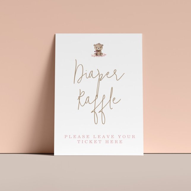 Minimalistisches Teddy Bear Baby Dusche Windelwann Poster (Von Creator hochgeladen)