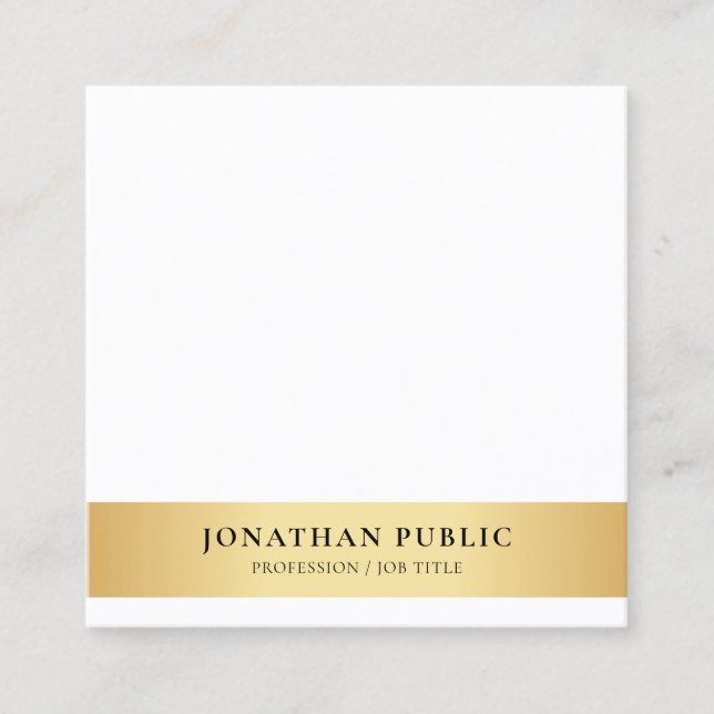 Minimalistisches Template aus Gold Beruflich Quadratische Visitenkarte (Vorderseite)