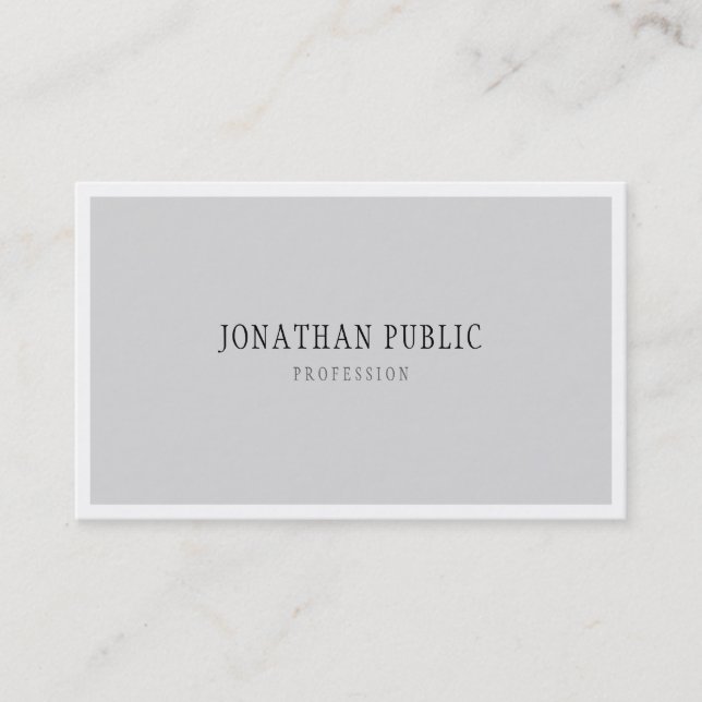 Minimalistisches Template Elegante Sleek Grau Schl Visitenkarte (Vorderseite)