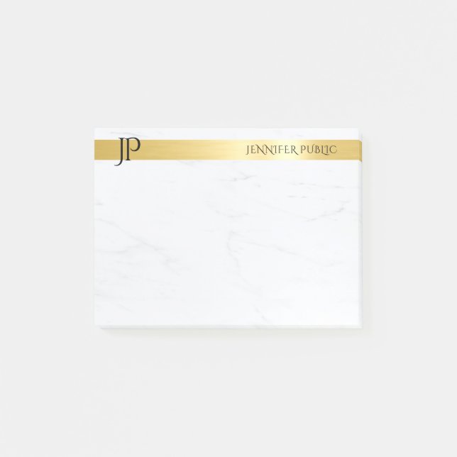 Minimalistisches Template Gold und Marmor elegant  Post-it Klebezettel (Vorderseite)