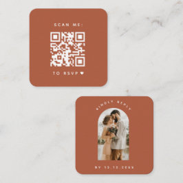 Minimalistisches Terracotta Arch Foto QR Code UAWG Begleitkarte