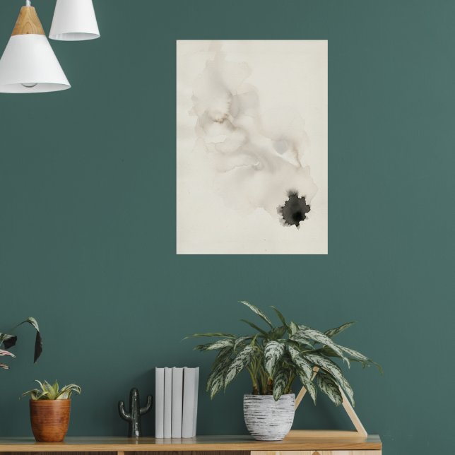 Minimalistisches Tintenzeichen Abstract Poster | J (Wohnzimmer 1)
