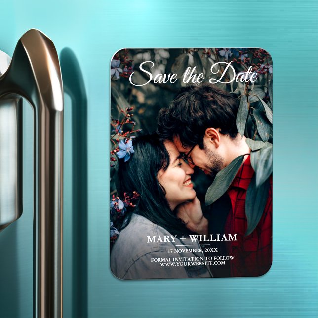 Minimalistisches trendy Foto Save the Date Hochzei Magnet (Von Creator hochgeladen)