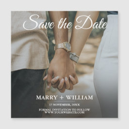 Minimalistisches trendy Foto speichern das Datumsf Magnetkarte