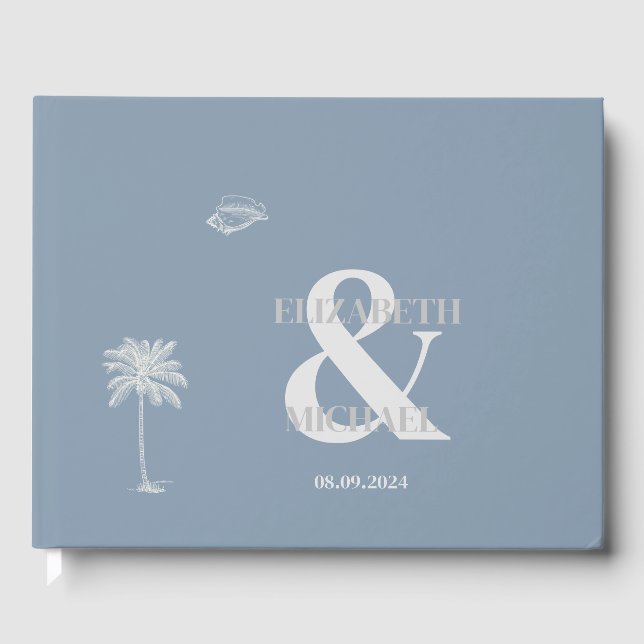 Minimalistisches tropisches Hochzeitstod Gästebuch (Vorderseite)