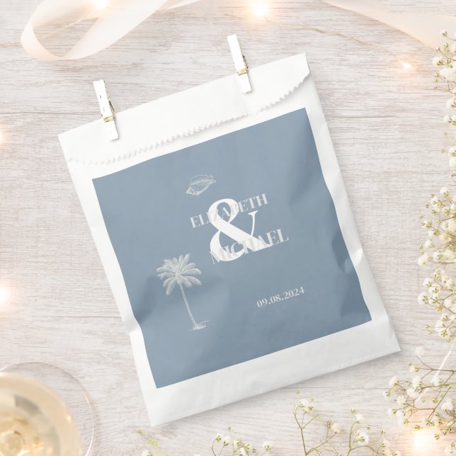 Minimalistisches tropisches Hochzeitstod Geschenktütchen (Ausgeschnitten)