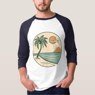 Minimalistisches tropisches Strandbild Grafik T-Sh T-Shirt