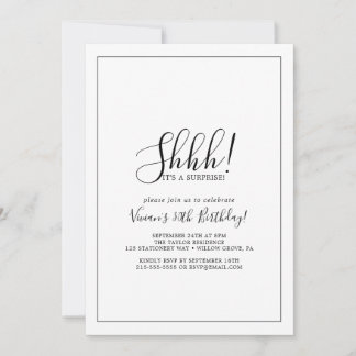 Minimalistisches Überraschungs-Party Einladung