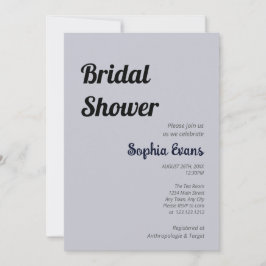 Minimalistisches und einfaches Cloud Gray-Brautpar Einladung